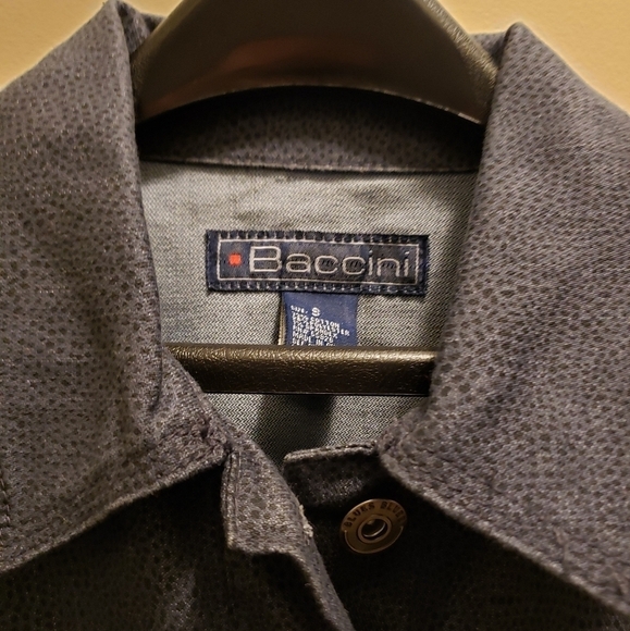 Baccini Snakeskin Print Denim Jacket Deep Blue - Picture 9 of 11